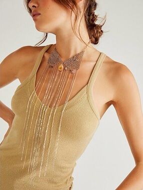 Free People Ariana Ost No Halo Body Chain NWT Necklace Fringe Bohemian Festival